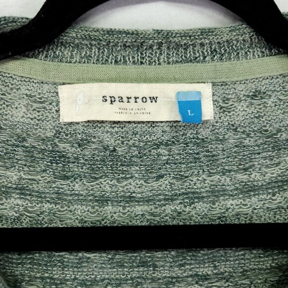 Sparrow Sweater Mohair Merino Wool Cashmere Size Large Mossy Green Open Knit - Picture 7 of 14